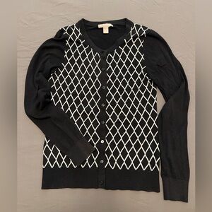 Banana Republic black and white 1950/60s style cardigan